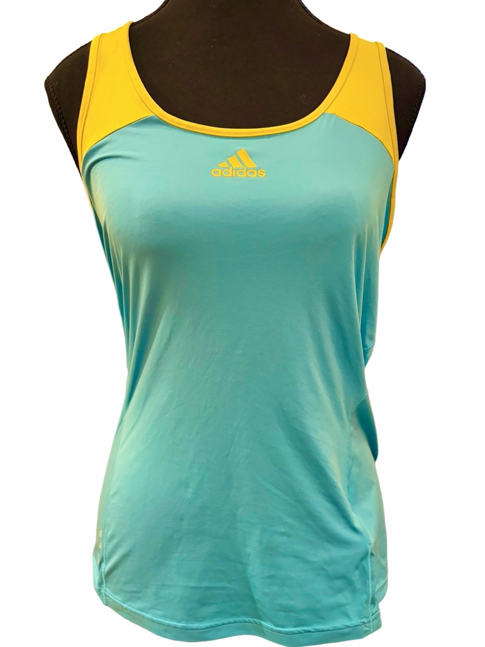Adidas ClimaCool Adizero Running Tank Blue Yellow Mesh Back M